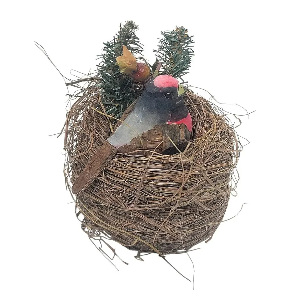 Nature Bird Nest Rose-breasted Grosbeak Bird Christmas Ornament Berries 4